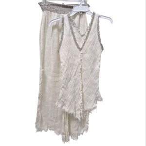 Casa Mastro Positano Small Linen Tank Large (Run Small) Linen Split Leg Pants
